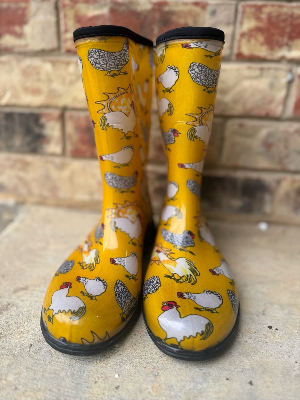 Sloggers Yellow Chicken Print  Waterproof Rain Boots